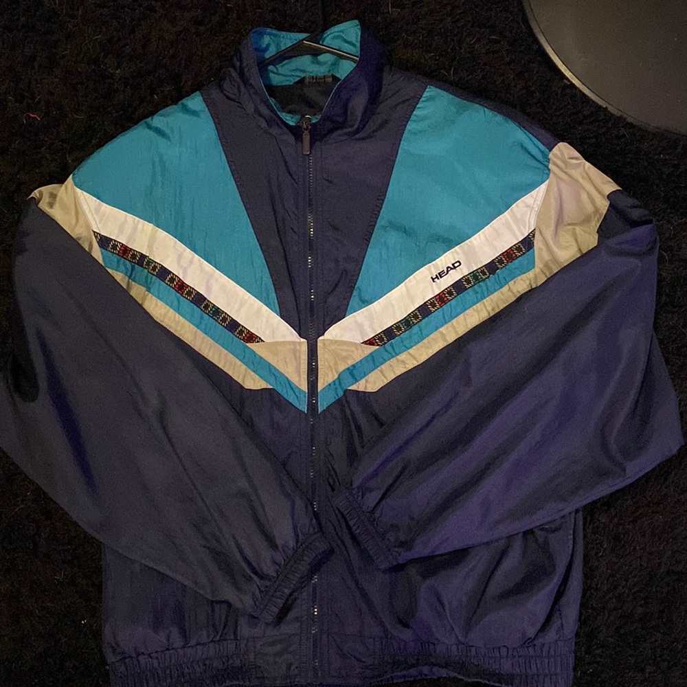 Blue Vintage Head Zip-Up